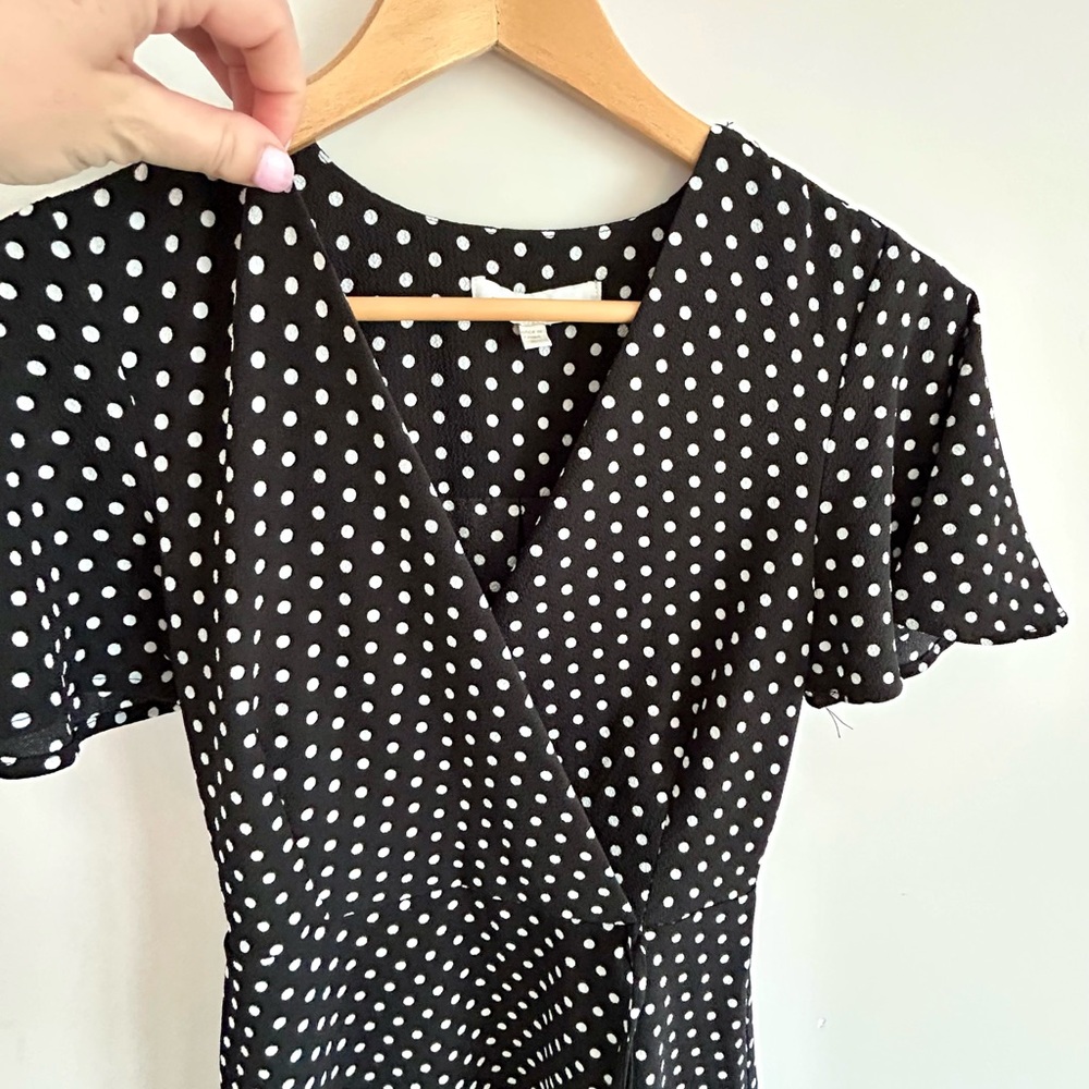 Monteau Black and White Polka Dot Mini Dress - Picture 8 of 11
